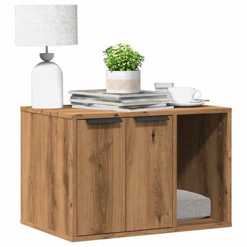 vidaXL Kattenbakkast 60x40x40 cm bewerkt hout artisanaal, Verzenden