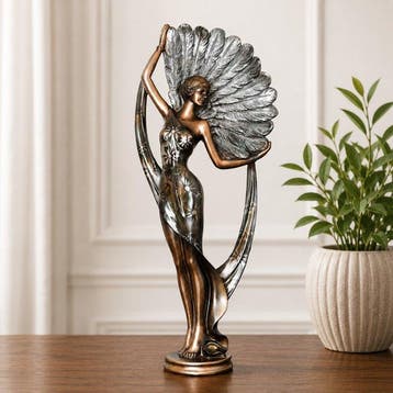 Decoratief ornament - Art Deco Lady Figurine – Bronze &