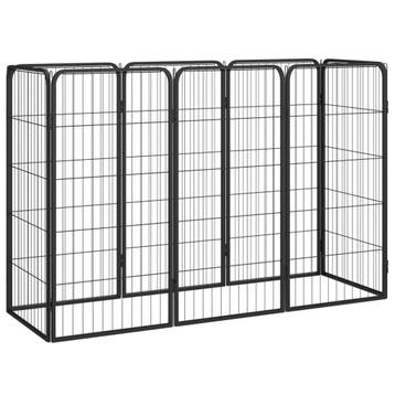 vidaXL Hondenkennel 8 panelen 50x100 cm gepoedercoat staal, Verzenden