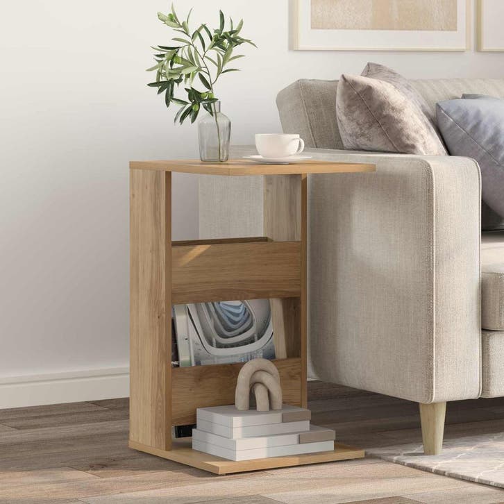 vidaXL Bijzettafel Artisan Eiken 40 x 35 x 60,5 cm Bewerkt, Maison & Meubles, Tables | Tables d'appoint, Envoi