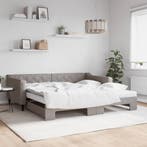 vidaXL Slaapbank met onderschuifbed en matrassen 100x200 cm, Huis en Inrichting, Slaapkamer | Bedden, Verzenden, Nieuw