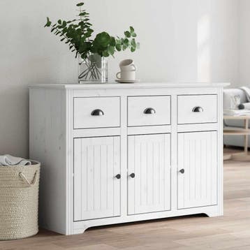 vidaXL Dressoir BODO 115,5x44x80 cm massief grenenhout wit, Verzenden, Nieuw