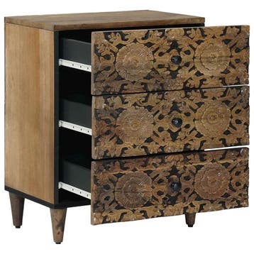 vidaXL Bedkast Bruin 50 x 33 x 60 cm Massief Mango Hout, Verzenden, Nieuw