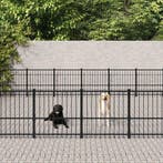 vidaXL Hondenkennel voor buiten 56,45 m² staal, Verzenden, Nieuw