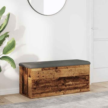 vidaXL Opbergbankje 102x42x45 cm bewerkt hout oud, Verzenden