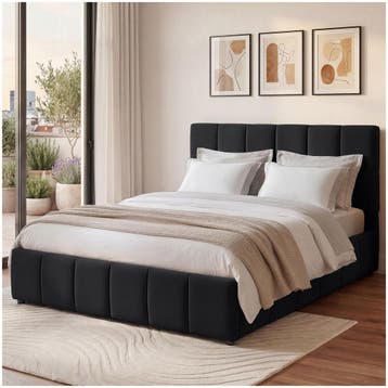 Stoffen bed Shirley met lattenbodem, draagkracht 250 kg, Verzenden, Nieuw