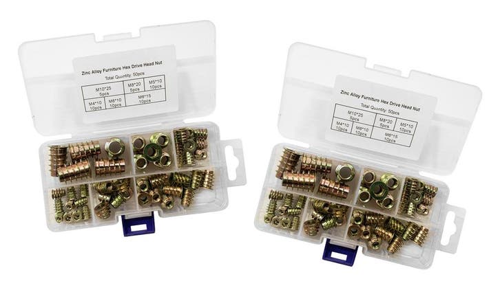Set van 100 gemixte rampamoeren (inschroefmoeren, M4-M10 mm, Bricolage & Construction, Outillage | Autres Machines, Envoi