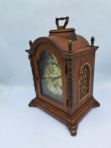 Horloge de bureau - Warmink - - Chêne - 1960-1970 - pendule, Antiquités & Art