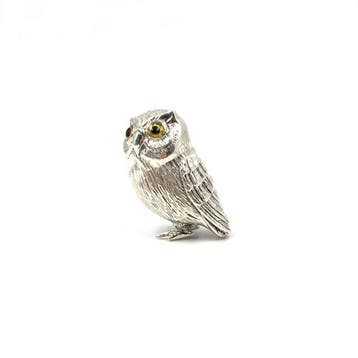 Figurine - Eule - Argent 925, Antiek en Kunst
