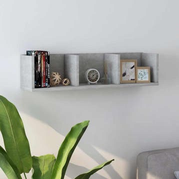 vidaXL Cd-wandschap 75x18x18 cm bewerkt hout betongrijs, Verzenden, Nieuw