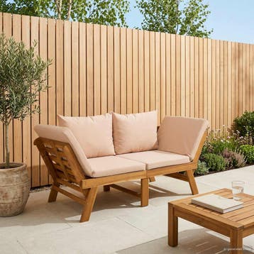 vidaXL 3-in-1 Tuinbank met Kussens Massief Acacia Hout, Tuin en Terras, Verzenden, Nieuw