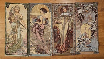 Set van 4 exclusieve wandtapijten De Seizoenen van, Antiek en Kunst