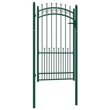 vidaXL Hekpoort EMMEN met stalen pinnen 104x134,5 cm groen, Jardin & Terrasse, Portes de jardin, Verzenden