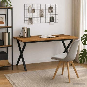 vidaXL Eettafel met levendige rand 160 x 70 x 75 cm Naturel, Verzenden