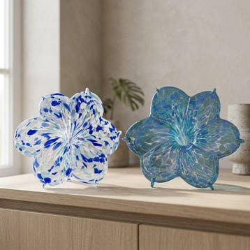Tafelmiddenstuk (2) - Glas - Bloemen in Kunstglas