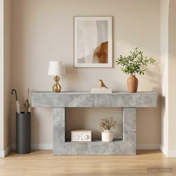 vidaXL Consoletafel Beton Grijs 160 x 30 x 74 cm Bewerkt, Verzenden, Nieuw