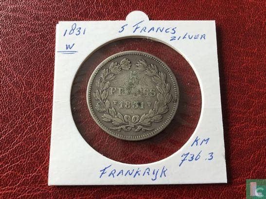 Frankrijk 5 francs 1831 (Tekst excuse - Bloot hoofd - W), Postzegels en Munten, Munten | Europa | Niet-Euromunten, Losse munt