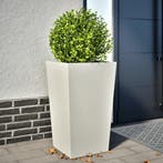 vidaXL Plantenbak 45x45x75 cm staal wit, Verzenden