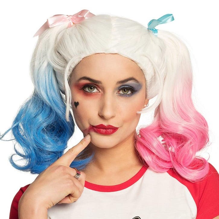 Pruik Harley Quinn, Hobby en Vrije tijd, Feestartikelen, Nieuw, Verzenden