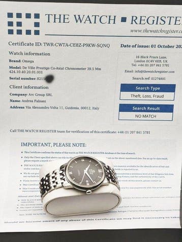 Omega - De Ville Prestige Co-Axial Chronometer 39.5 Mm -, Nieuw