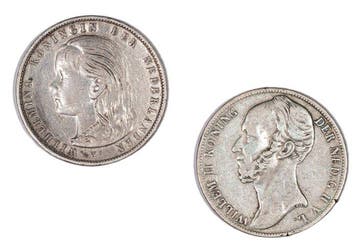 Nederland. Lot of 2 Silver Guilders: Willem II 1846 Lily and