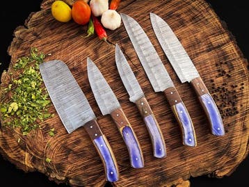Keukenmes - Kitchen knife set - FK79 - Staal, Hout,