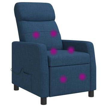 vidaXL Massage Relaxstoel Blauw Stof, Maison & Meubles, Fauteuils, Verzenden