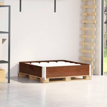 vidaXL Palletopzetrand 100x100 cm massief grenenhout bruin, Verzenden