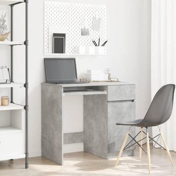 vidaXL Bureau 86x49x76 cm spaanplaat betongrijs, Huis en Inrichting, Verzenden, Nieuw