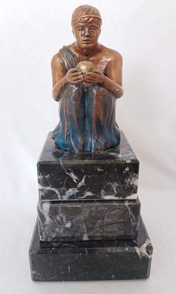 Patrizia Guerresi - sculptuur, Bronze Figur Paris Patrizia
