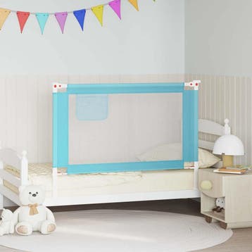 vidaXL Bedhekje peuter 120x25 cm stof blauw, Verzenden, Nieuw