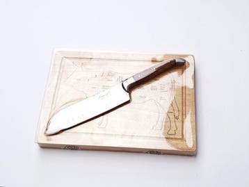 Laguiole - Santoku Knife - with cutting board - Olive Wood -