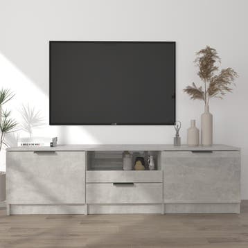 vidaXL Tv-meubel 140x35x40 cm bewerkt hout betongrijs, Verzenden, Nieuw