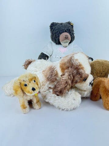 Steiff - Speelgoed Lot of 5 x Vintage Steiff Toys - Dogs,