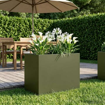 vidaXL Plantenbak Olijfgroen 50 x 40 x 50 cm Koudgewalst, Tuin en Terras, Verzenden, Nieuw