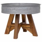 vidaXL Salontafel 60x45 cm gemengd gerecycled hout zilver, Huis en Inrichting, Verzenden, Nieuw
