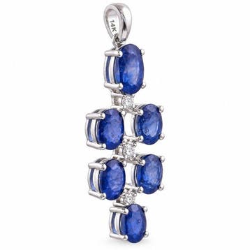 Zonder minimumprijs - Hanger - 14 karaat Witgoud - 4.74ct.