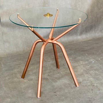 Salontafel - Glas, IJzer, space-age Italiaanse jaren ’60, Antiek en Kunst