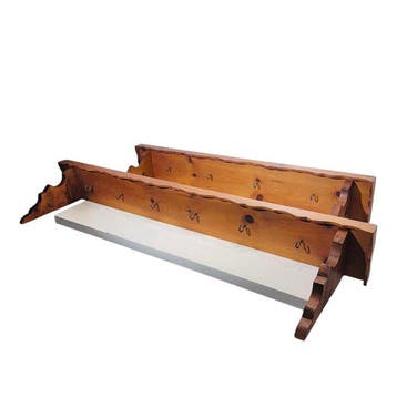 Wandrek (2) - met haken, rustiek - Massief houten planken
