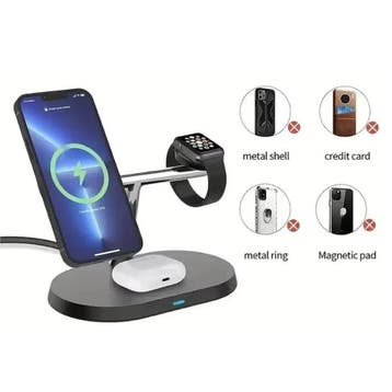 3 in 1 Draadloos Qi Oplaadstation - Compatibel met Apple, Verzenden, Nieuw