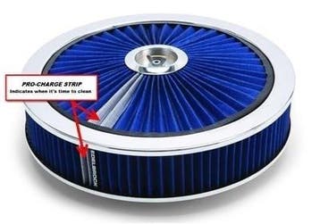 Luchtfilter 14 inch edelbrock high flow blauw, Ophalen of Verzenden