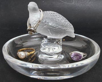 Lalique - Sieradendoos - patrijs - Kristal - Zeldzaam model