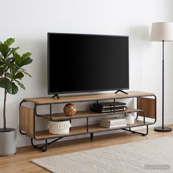 vidaXL TV Stand 180 x 36 x 45 cm Artisanaal eiken Bewerkt, Verzenden