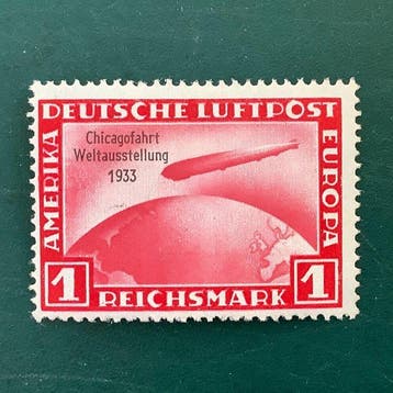 Duitse Rijk 1933 - 1 Mark Chicago Fahrth - MH - Michel 496, Postzegels en Munten, Gestempeld