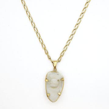 Ketting met hanger - 18 karaat Geel goud - Bot van corvina