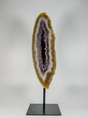 Quality polished agate amethyst on stand Kristal - Hoogte: