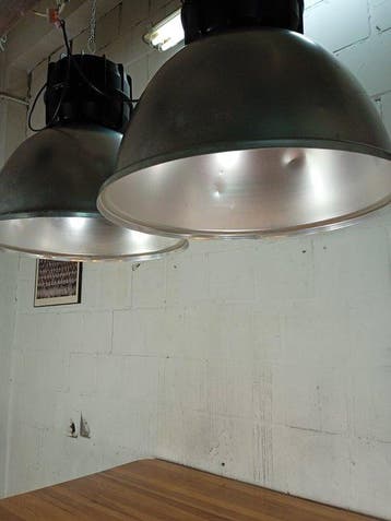 Plafondlamp (2) - Vintage industriële aluminium hanglampen -