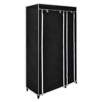 vidaXL Kledingkast opvouwbaar 110x45x175 cm zwart, Huis en Inrichting, Verzenden, Nieuw