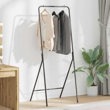 vidaXL Kledingrek Zwart 60 x 53 x 155 cm Staal, Verzenden, Nieuw