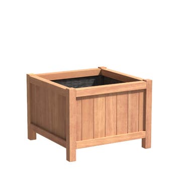 Hardhouten plantenbak Valencia 80x80x60cm - Met bodem, Tuin en Terras, Bloembakken en Plantenbakken, Vierkant, Nieuw, 60 tot 100 cm